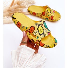 Pantofole in gommapiuma leggera per bambini Motivo Leone Giallo Esther 1