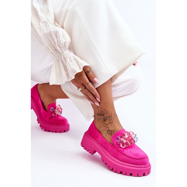 PS1 Mocassini Donna Con Cristalli Decorativi Rosa Avril 1
