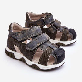 Sandali con velcro per bambini Falcon verde scuro 1