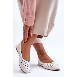 PE1 Openwork Glossy Ballerina Visionario bianco da donna 1