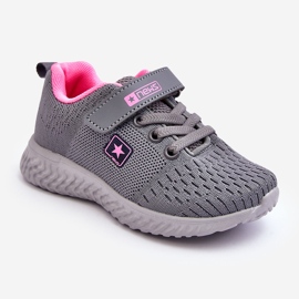 PE1 Scarpe Sportive da Bambino Con Velcro Grigio Brego 1