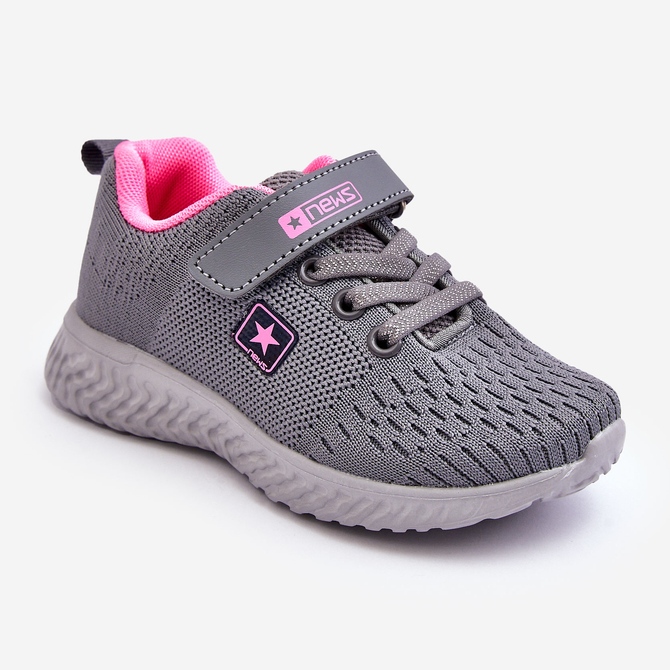 PE1 Scarpe Sportive da Bambino Con Velcro Grigio Brego 1