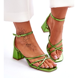 Sandali Felisa verde alla moda con tacco alto 3