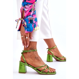 Sandali Felisa verde alla moda con tacco alto 4