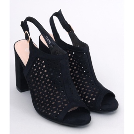 Sandali con tacco traforato Noise Black nero 1