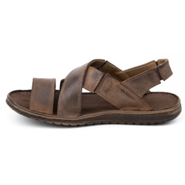 KOMODO Sandali in pelle da uomo marroni 882K marrone 1