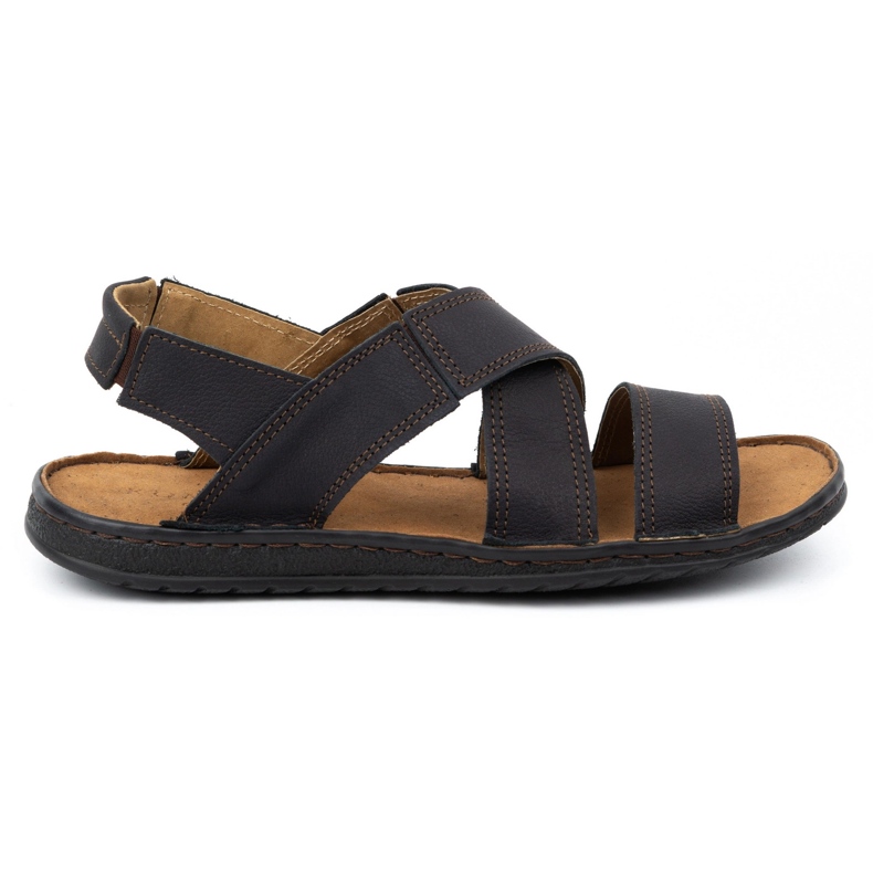 KOMODO Sandali da uomo in pelle 882K nabuk nero 1