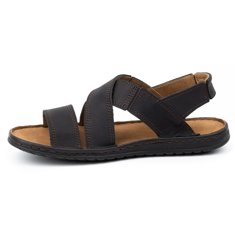 KOMODO Sandali da uomo in pelle 882K nabuk nero 2