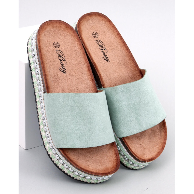 Sandali decorati Donnie Green verde 1