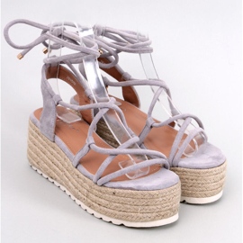 Sandali espadrillas con plateau Renau grigi grigio 1