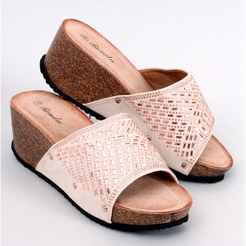 Sandali con zeppa Greco Albicocca beige 1