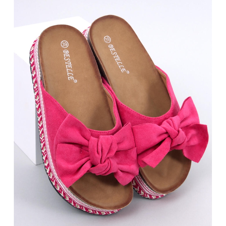 Pantofole Delair Fiocco suola alta fucsia rosa 1