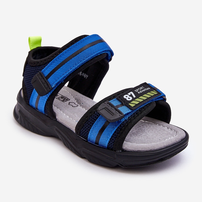 News Sandali da bambino Brando azzurri con velcro blu 1