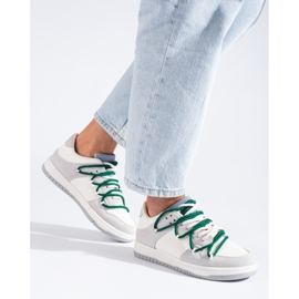 Sneakers Shelovet con lacci verdi bianca 1