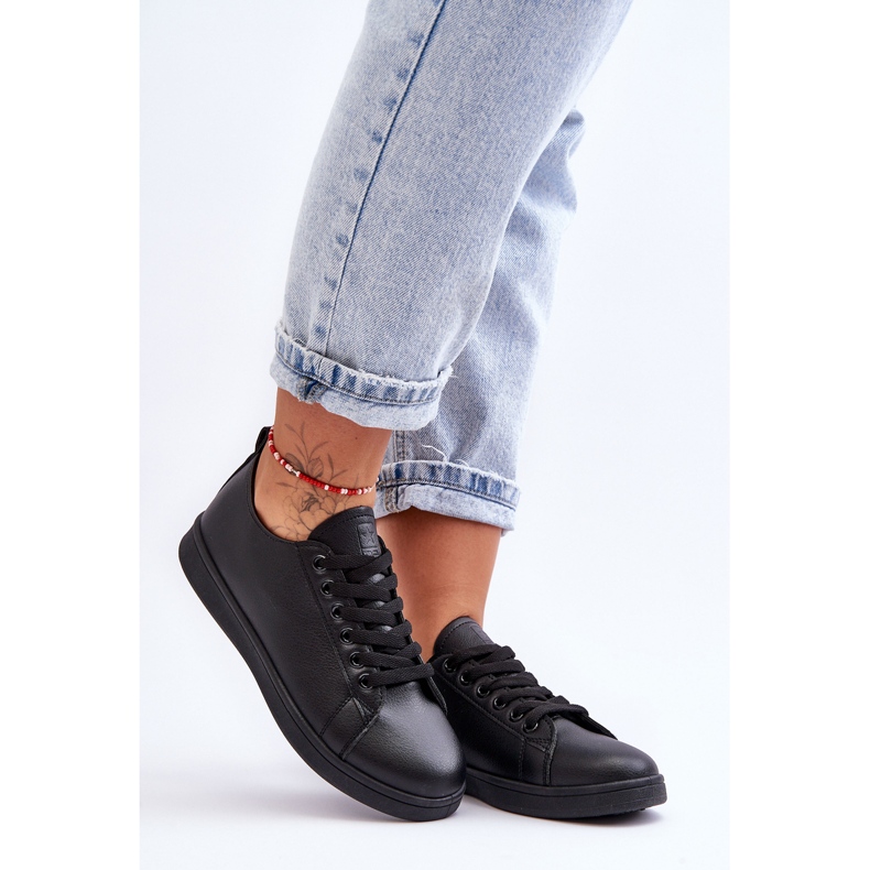 PE1 Sneakers classiche in pelle da donna nere illimitate nero 1