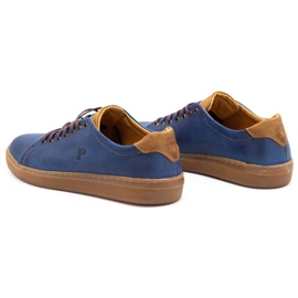 Polbut Scarpe da uomo in pelle 2109 blu navy 4