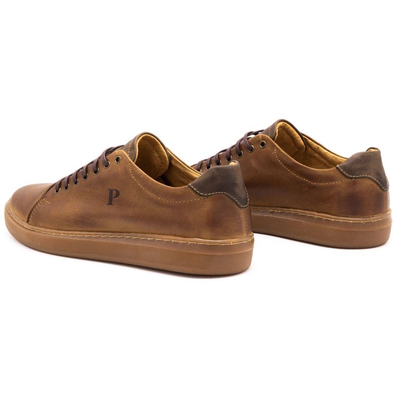 Polbut Scarpe da uomo in pelle 2109 cammello marrone 4