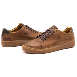 Polbut Scarpe da uomo in pelle 2109 cammello marrone 3