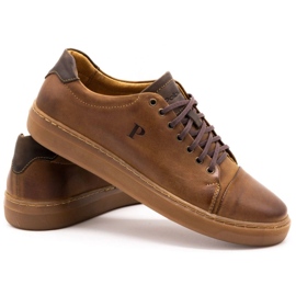 Polbut Scarpe da uomo in pelle 2109 cammello marrone 2