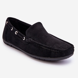 Mocassini Slip-on in pelle scamosciata da uomo Black Rayan nero 1