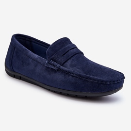 Mocassini da uomo Wesley Navy Suede blu 1