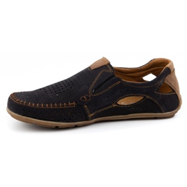 Olivier Scarpe uomo mocassini 91K estivi in ​​camoscio nero 1