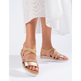 Sandalo con zeppa Shelovet beige da donna 2