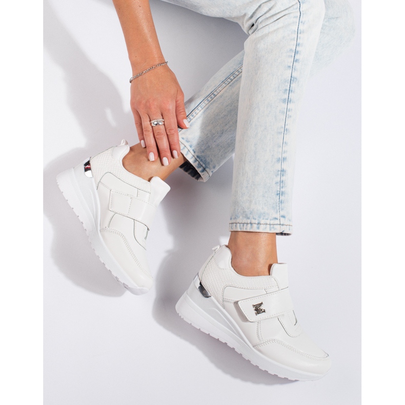 Sneakers con zeppa Shelovet bianco 1