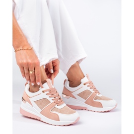 Sneakers con zeppa rosa Shelovet da donna 2