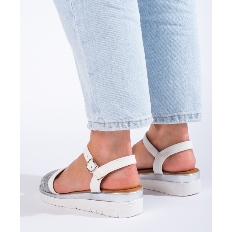 Sandali con plateau da donna Shelovet bianchi bianco 1
