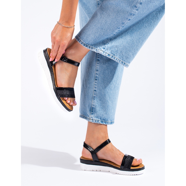 Sandali con plateau da donna Shelovet neri nero 1