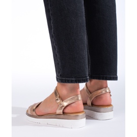 Sandali con plateau da donna Shelovet oro d'oro 2