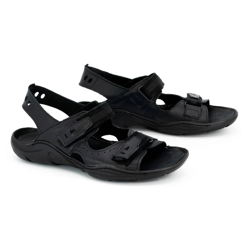 Olivier Sandali neri da uomo in pelle 448 nero 2