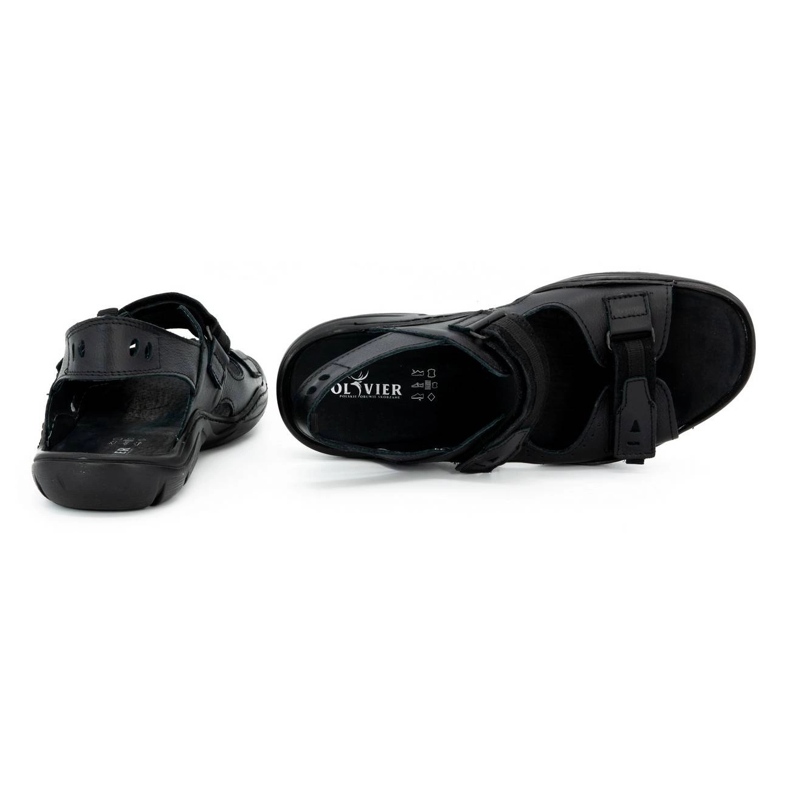 Olivier Sandali neri da uomo in pelle 448 nero 3