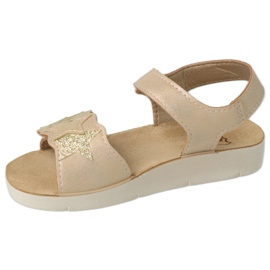 Sandali per bambini Befado con stella decorativa 068Y004 beige e oro d'oro 3