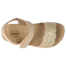 Sandali per bambini Befado con stella decorativa 068Y004 beige e oro d'oro 4