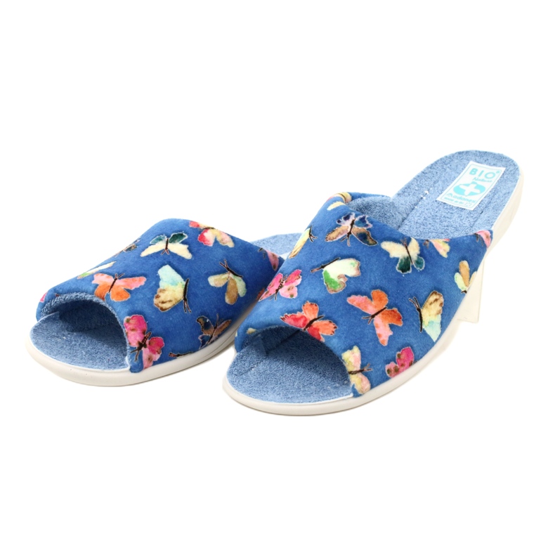Adanex Pantofole da donna Sara 25373 Farfalle blu 4