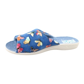 Adanex Pantofole da donna Sara 25373 Farfalle blu 3