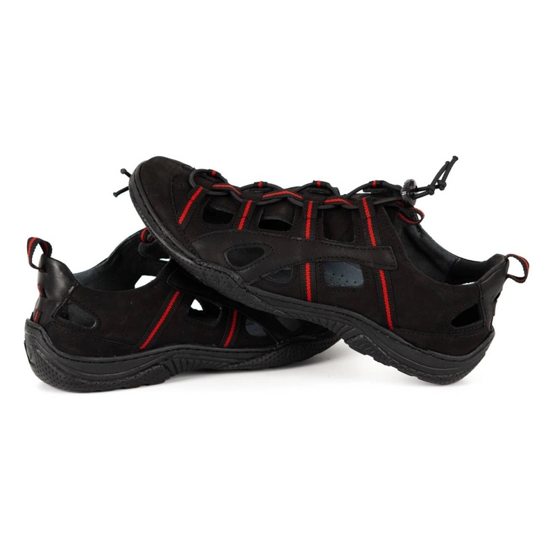 Kampol Scarpe traforate da uomo in pelle 26KAM nere nero 3