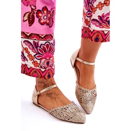 Sandali Bassi Eleganti da Donna, Oro d'oro 4