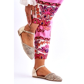 Sandali Bassi Eleganti da Donna, Oro d'oro 5