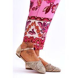 Sandali Bassi Eleganti da Donna, Oro d'oro 7