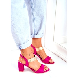 S.Barski Sandali Donna Con Tacco Camoscio Fucsia rosa 1