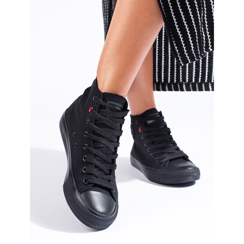 Sneakers alte da donna nere Big Star T274033 nero 1