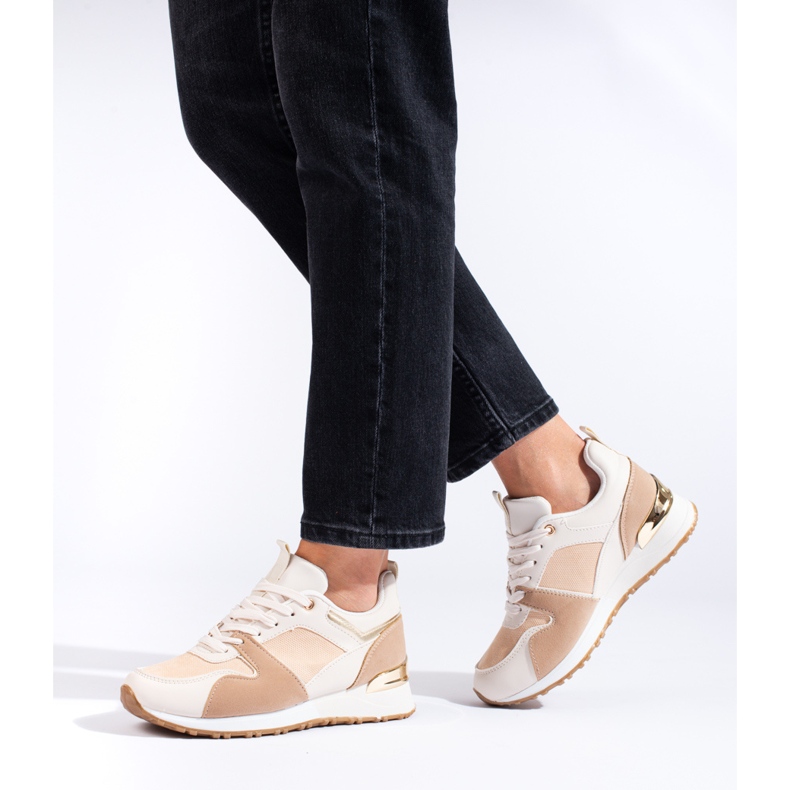 Scarpe sportive da donna Shelovet beige bianco 1