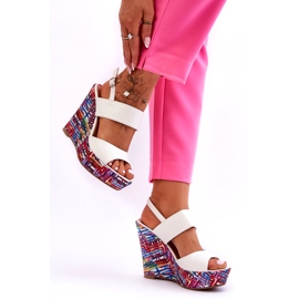 Sandali con Zeppa da Donna Bianco Calderia 3