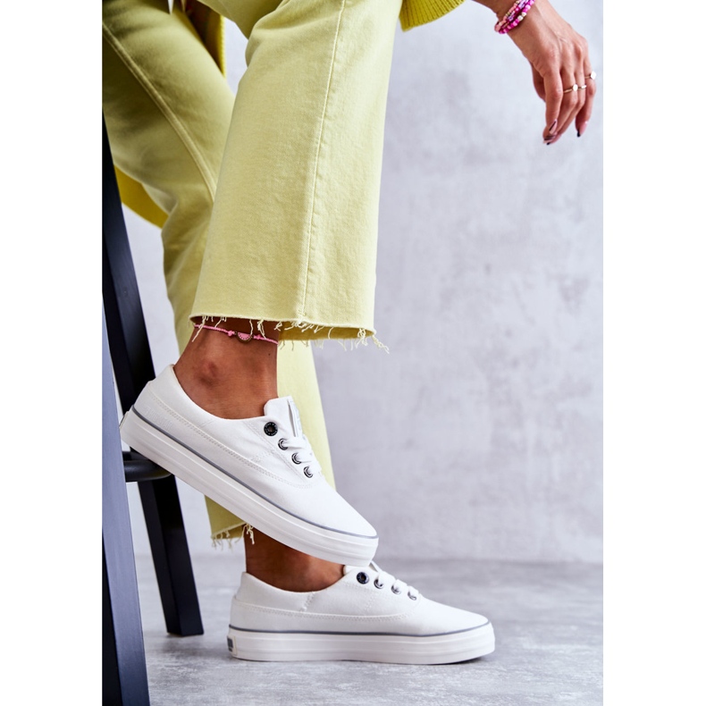 Sneakers da Donna in Tessuto Big Star KK274017 Bianche bianco 4