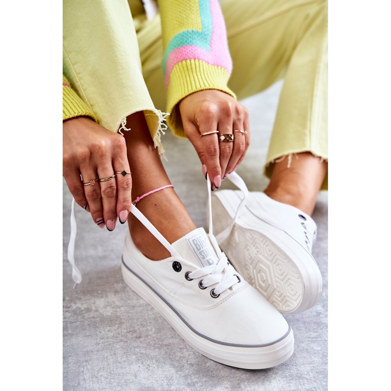 Sneakers da Donna in Tessuto Big Star KK274017 Bianche bianco 2