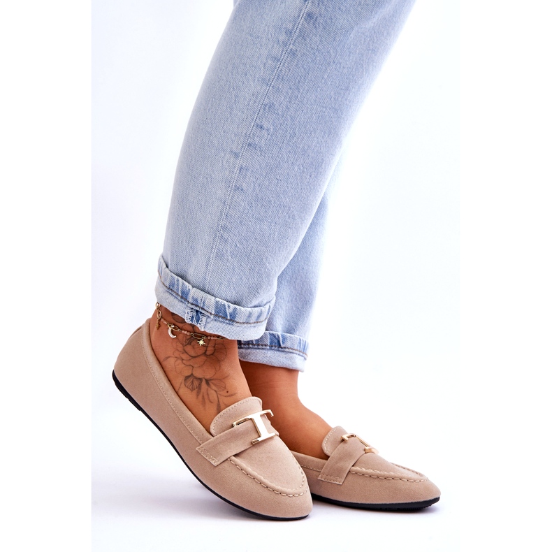 Mocassini Classic Slip-on con Decorazione, Beige Chiaro 5