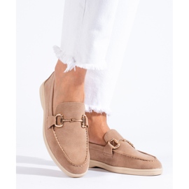 Brogue Shelovet in camoscio marrone beige 1